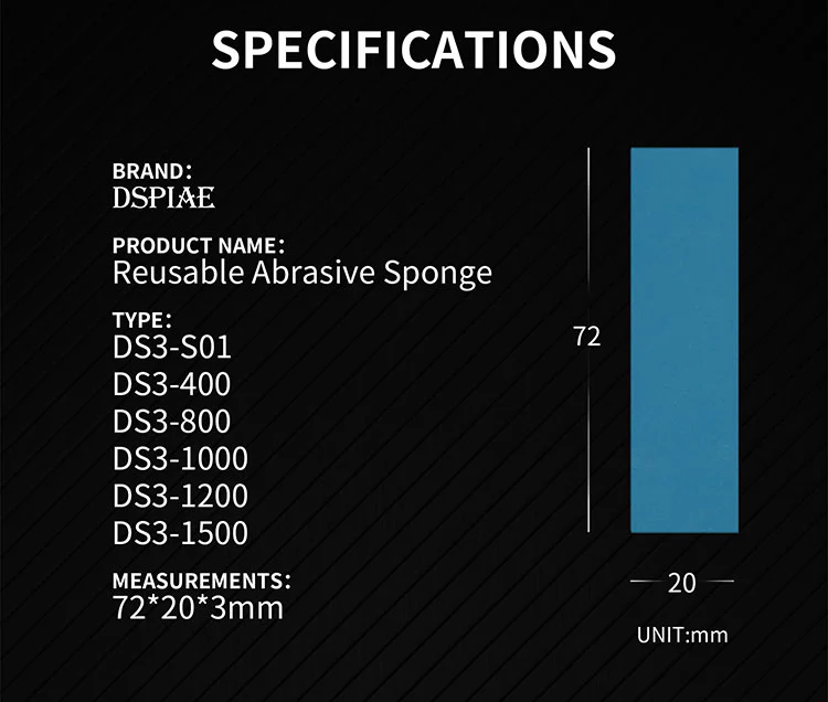 DS3-S01 Reusable Pre-cut Sanding Sponge Set - Image 10