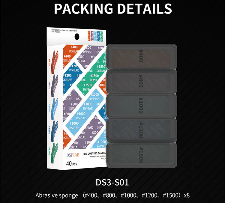 DS3-S01 Reusable Pre-cut Sanding Sponge Set - Image 8