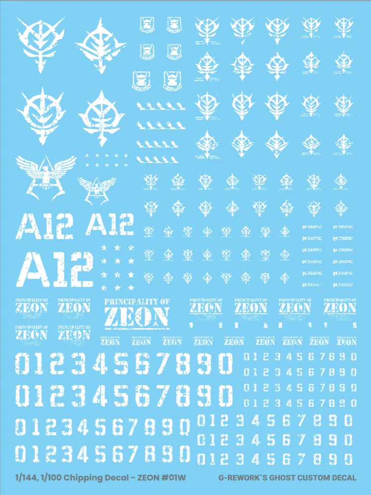 G-REWORK Chipping Decal Z-01-W Zeon 01 White - Image 2