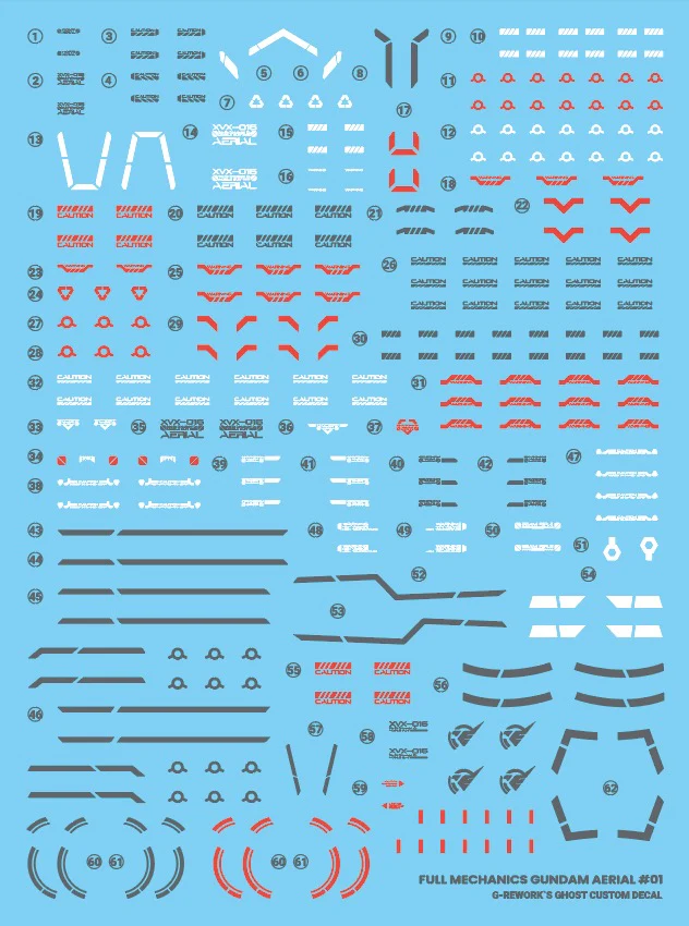 G-REWORK Decal WMFM1 Full Mechanics Gundam Aerial - Image 21