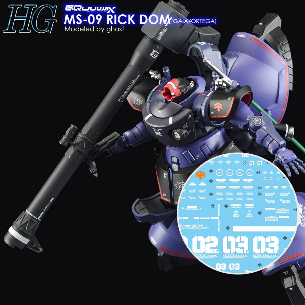 G-REWORK Decal H-GQ08 HG Rick Dom (GQX)