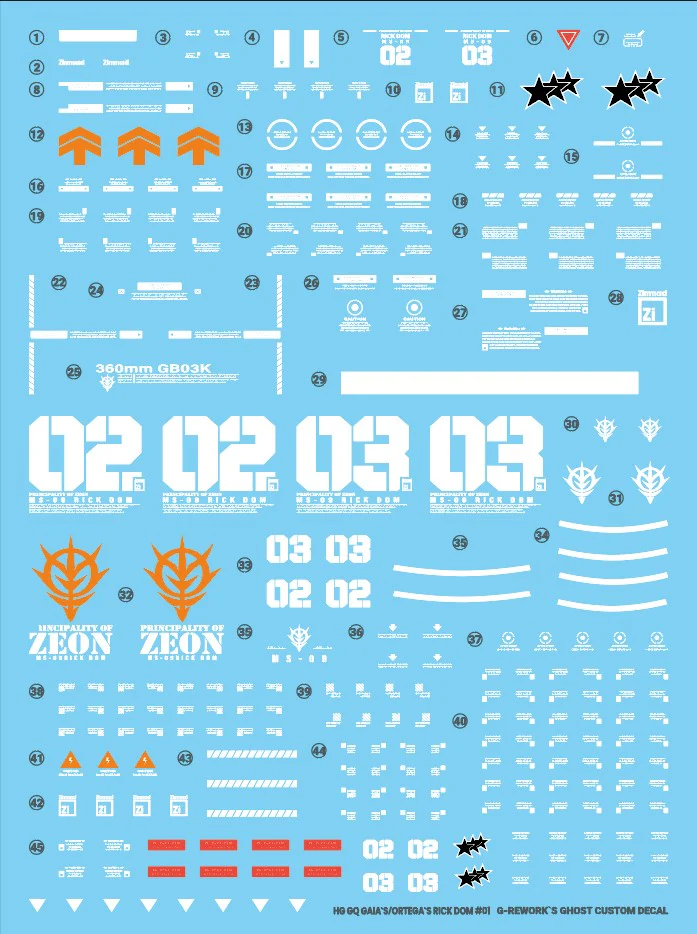 G-REWORK Decal H-GQ08 HG Rick Dom (GQX) - Image 24