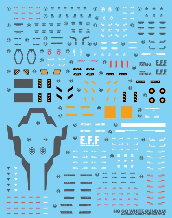 G-REWORK Decal H-GQ09 HG White Gundam - Image 19