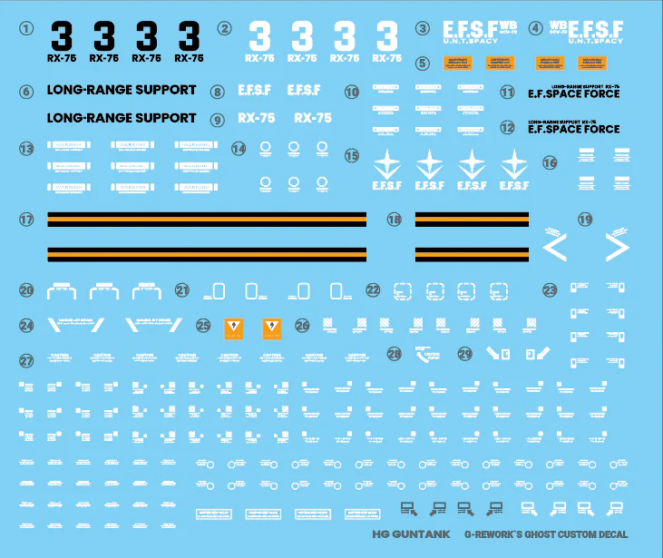 G-REWORK Decal H07 HGUC Guntank - Image 2