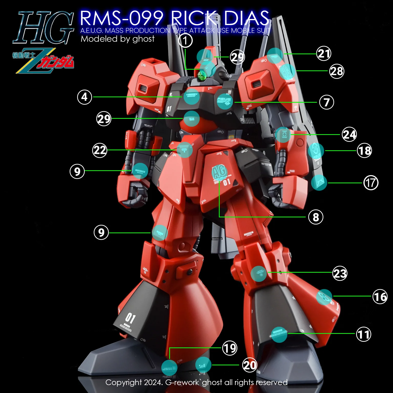 G-REWORK Decal H10 HGUC Rick Dias - Image 15