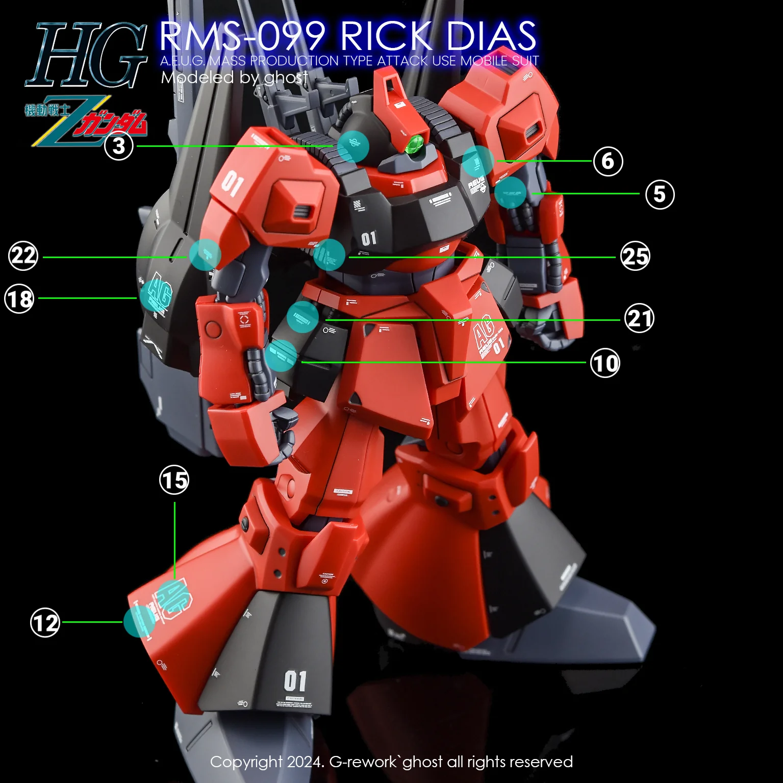 G-REWORK Decal H10 HGUC Rick Dias - Image 17