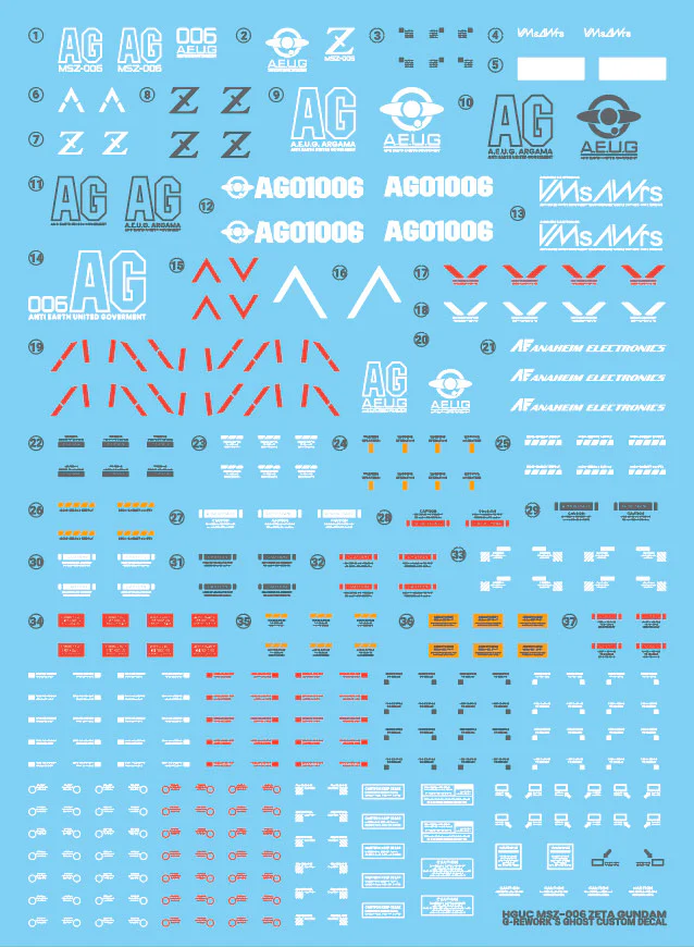 G-REWORK Decal H203 HGUC Zeta Gundam Revive - Image 2