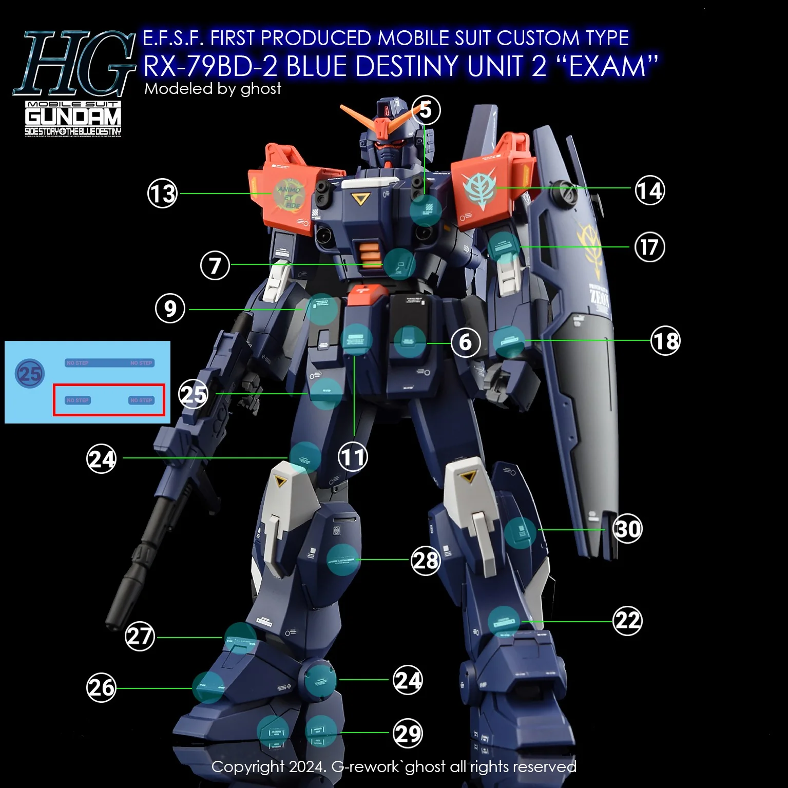 G-REWORK Decal H208 HGUC Blue Destiny Unit 02 EXAM - Image 9