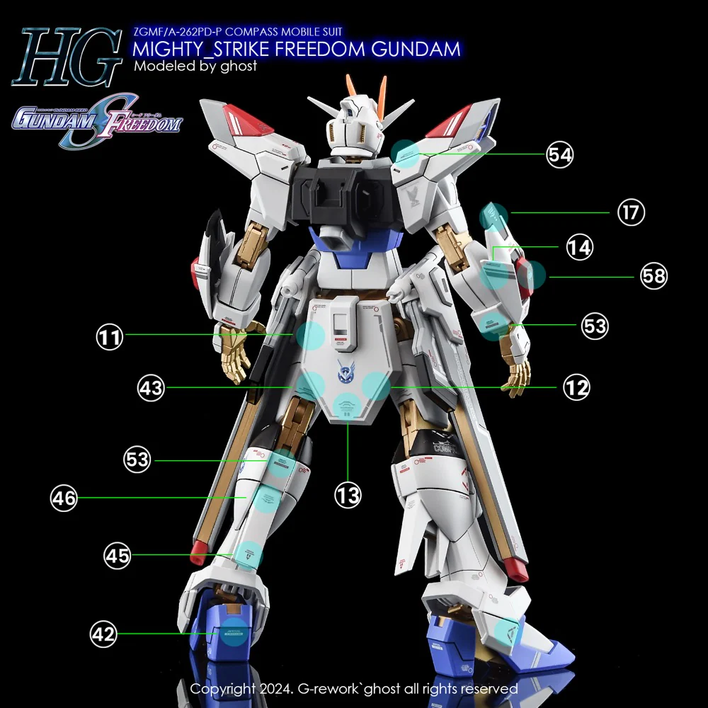 G-REWORK Decal H250 HGCE Mighty Strike Freedom Gundam - Image 16