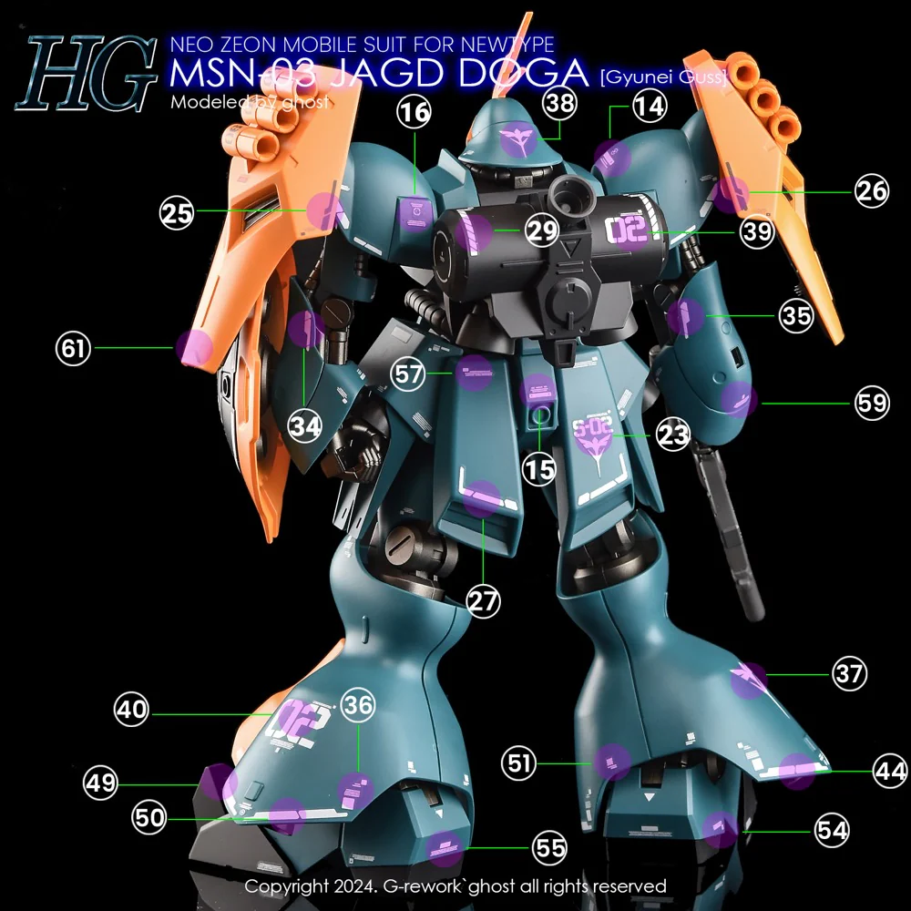 G-REWORK Decal H83 HGUC Jagd Doga (Gyunei Guss) - Image 7