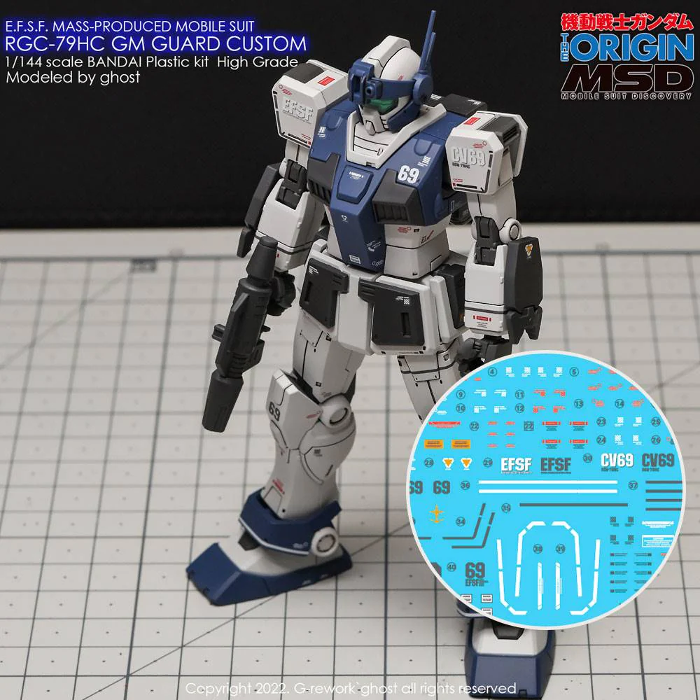 G-REWORK Decal HO-22 HG GM Guard Custom (Gundam The Origin)
