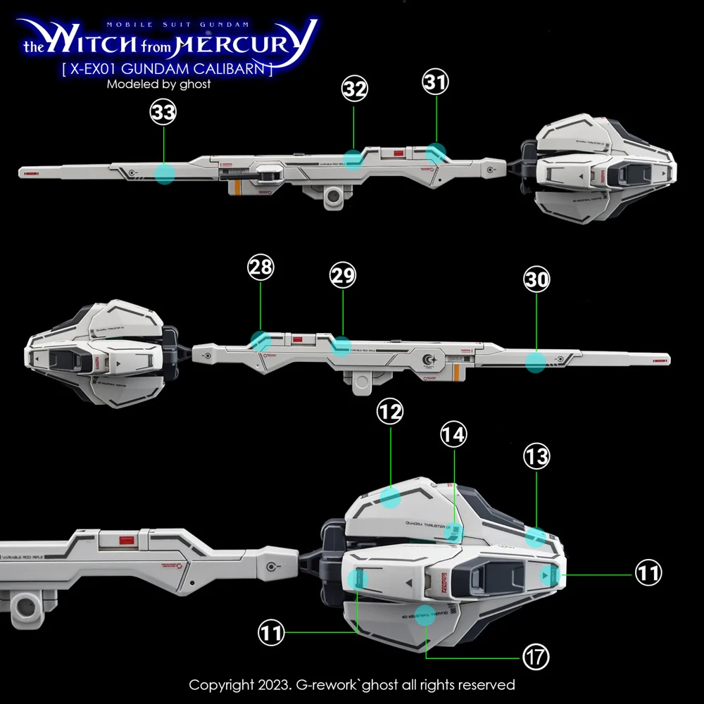 G-REWORK Decal H-WM26 HG Gundam Calibarn - Image 22