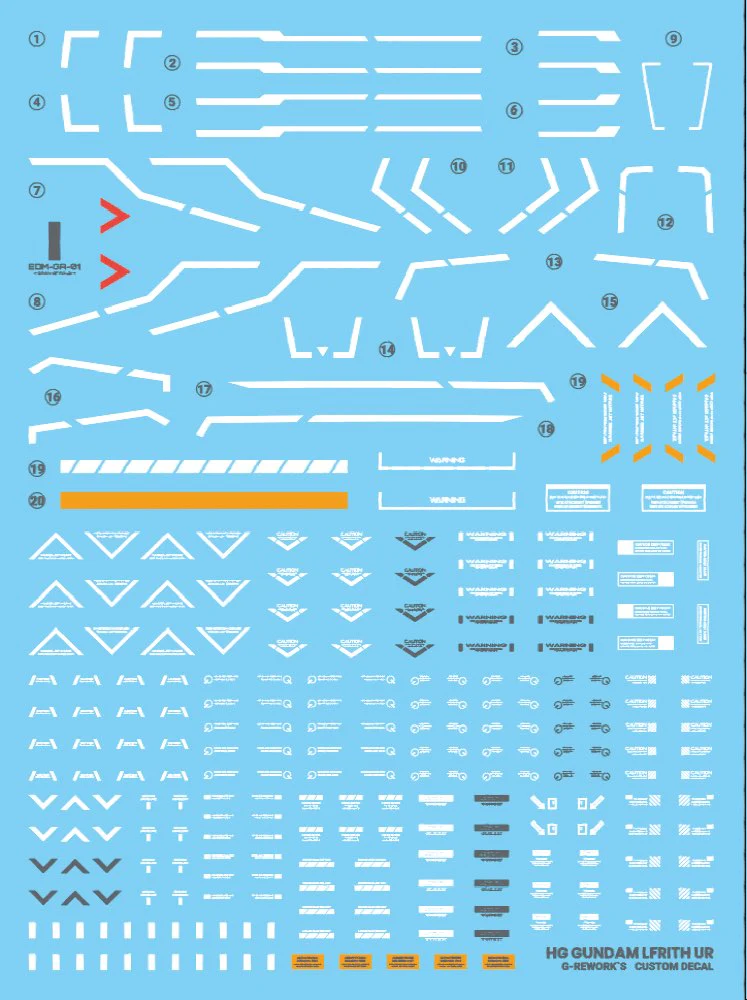 G-REWORK Decal H-WM17 HG Gundam Lfrith UR - Image 10