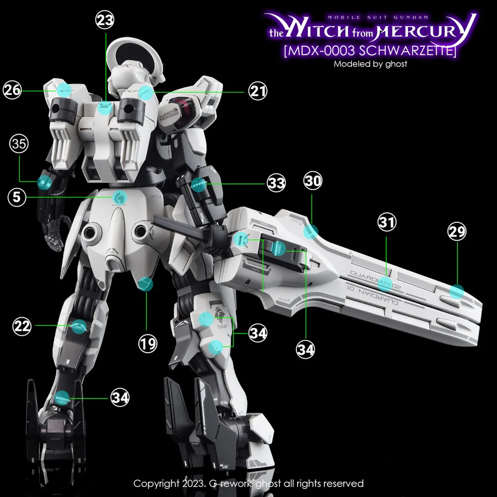G-REWORK Decal H-WM25 HG Gundam Schwarzette - Image 12
