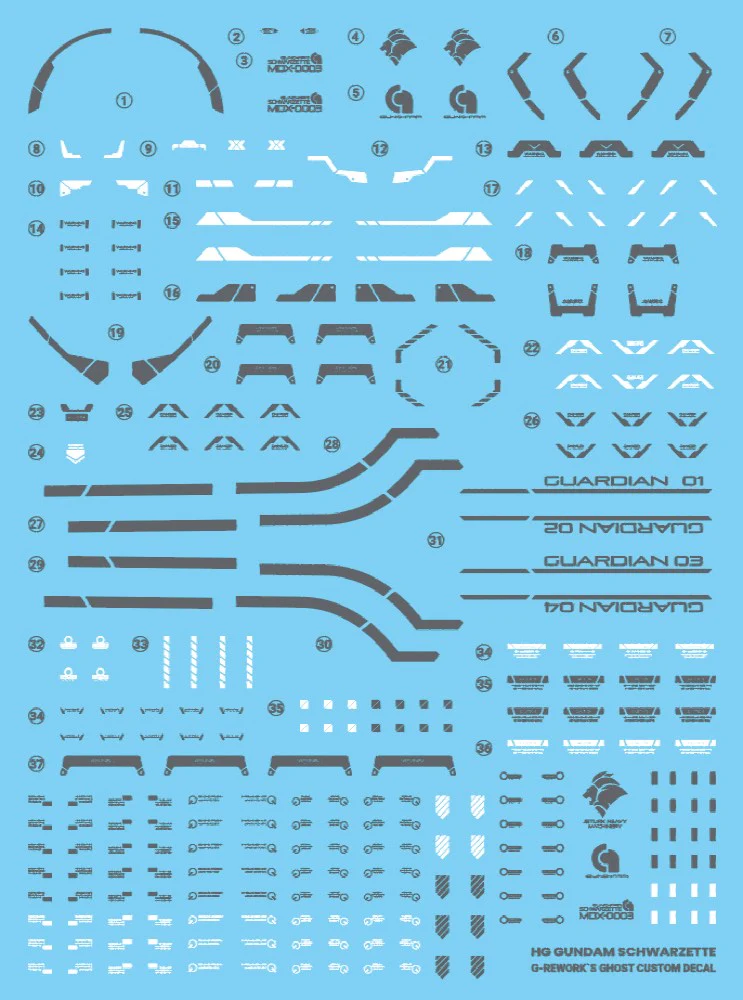 G-REWORK Decal H-WM25 HG Gundam Schwarzette - Image 13