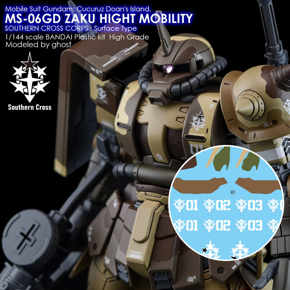 G-REWORK Decal HL-HMGT HG Zaku II High Mobility Southern Cross Corps (Cucuruz Doan's Island)