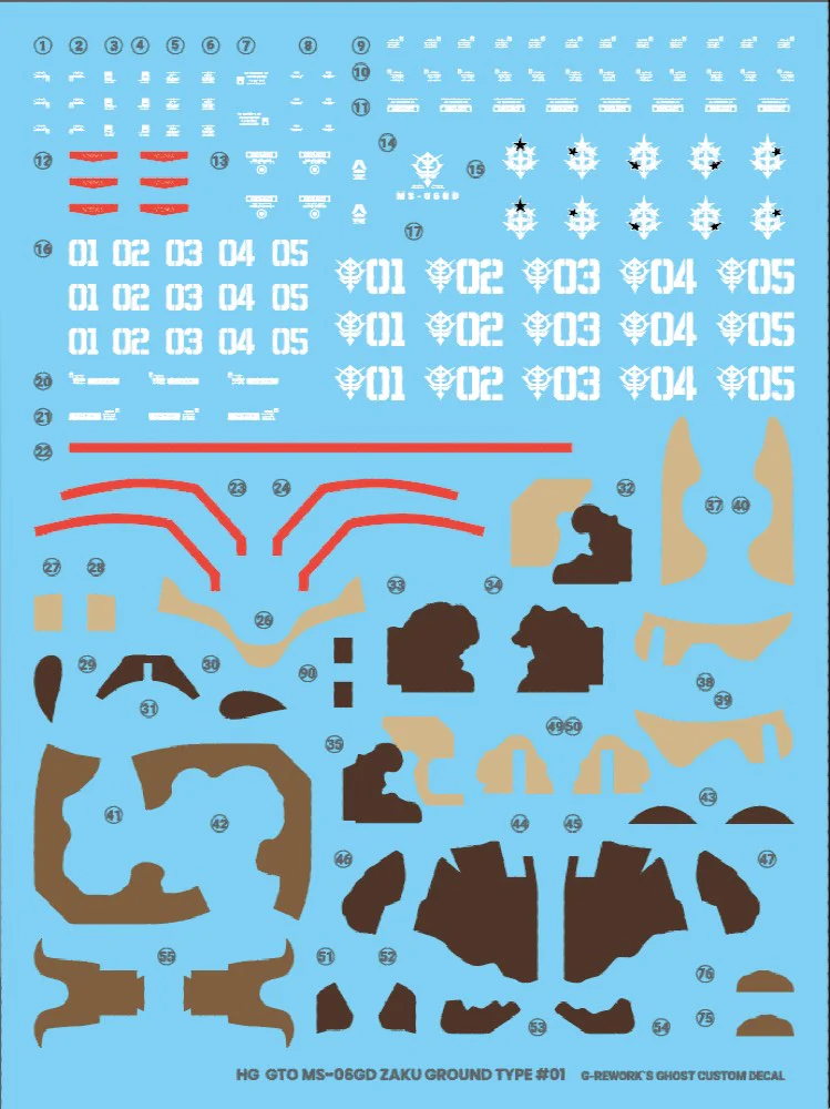 G-REWORK Decal HL-HMGT HG Zaku II High Mobility Southern Cross Corps (Cucuruz Doan's Island) - Image 12