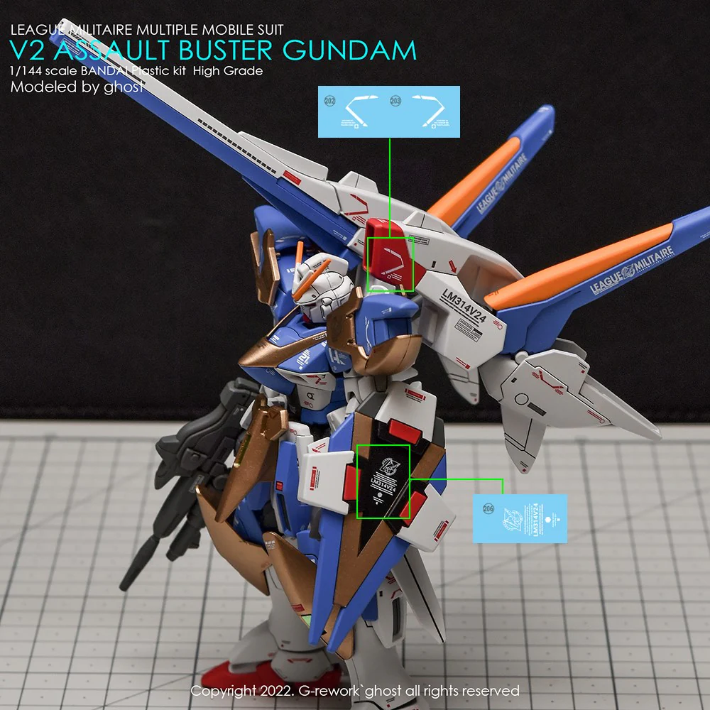 G-REWORK Decal H189 HGUC V2 Assault Buster Gundam - Image 6