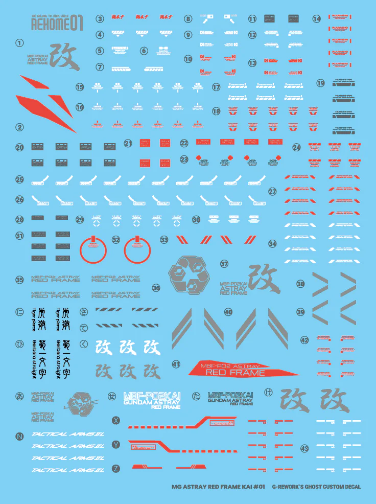 G-REWORK Decal M130 MG Gundam Astray Red Frame Kai - Image 15