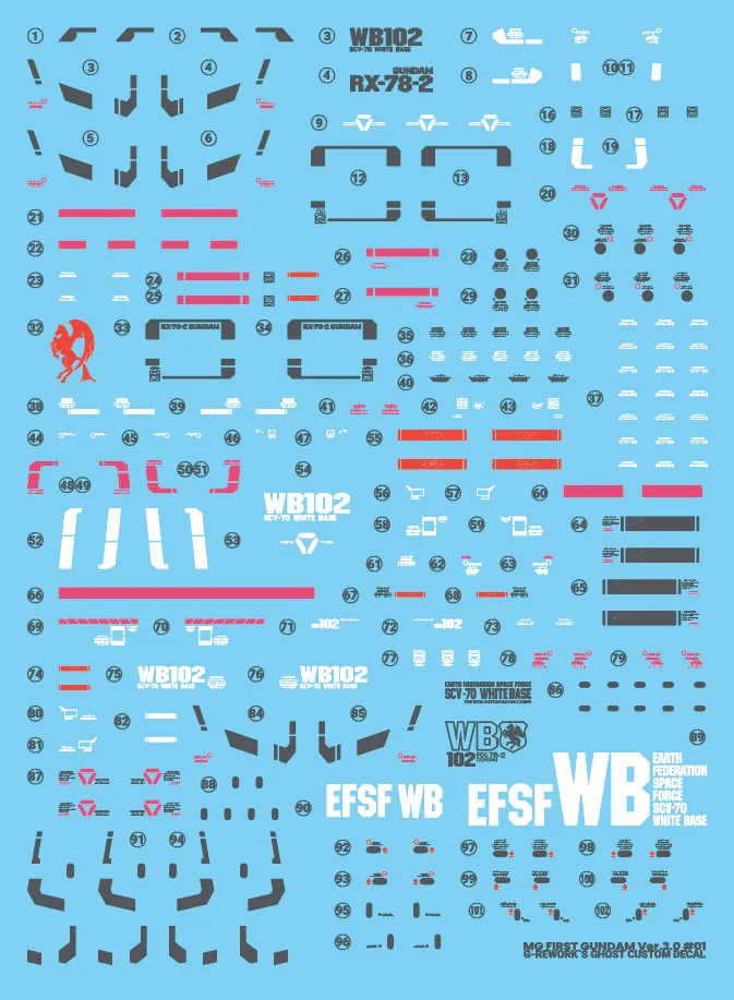 G-REWORK Decal M172 MG RX-78-2 Gundam Ver 3.0 - Image 12