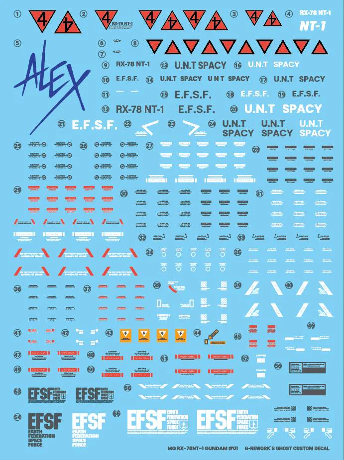 G-REWORK Decal M210 MG Gundam NT-1 Alex 2.0 - Image 11