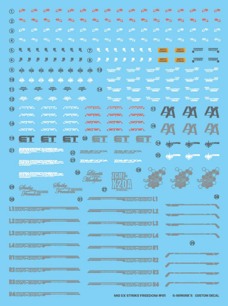 G-REWORK Decal MEX02 MGEX Strike Freedom Gundam - Image 12