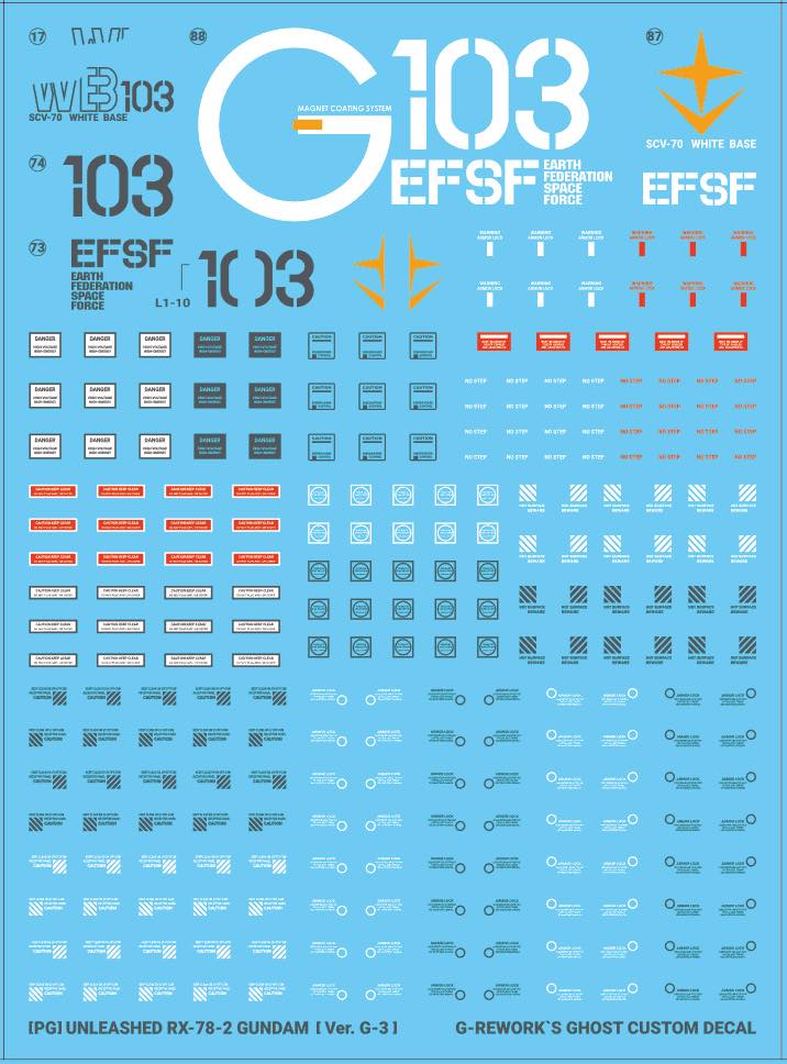 G-REWORK Decal P19-G3 PG Unleashed RX-78-2 Gundam Decal G3 Ver. - Image 4