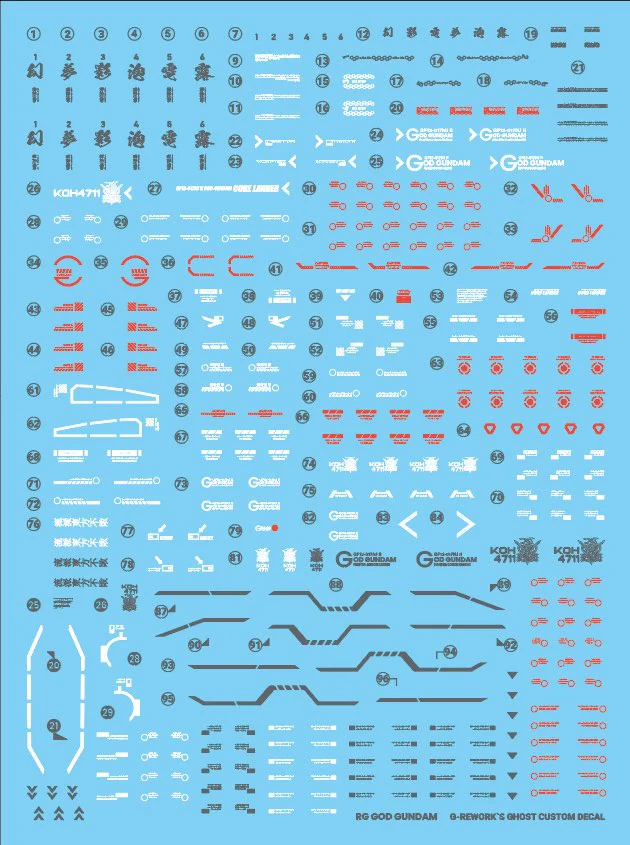 G-REWORK Decal RG37 RG God Gundam - Image 16