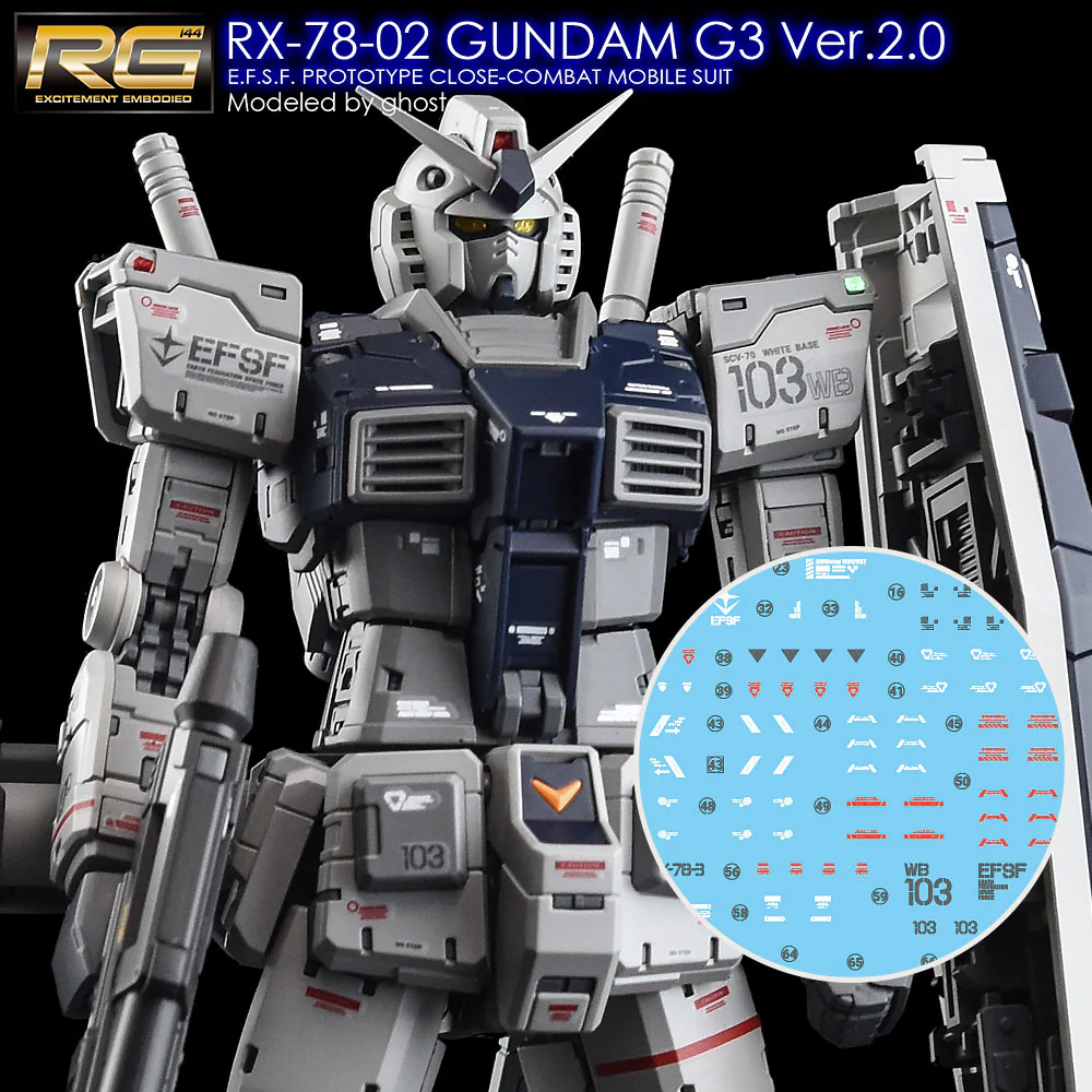 G-REWORK Decal RG40-G3 RG RX-78-2 Gundam G3 Ver 2.0