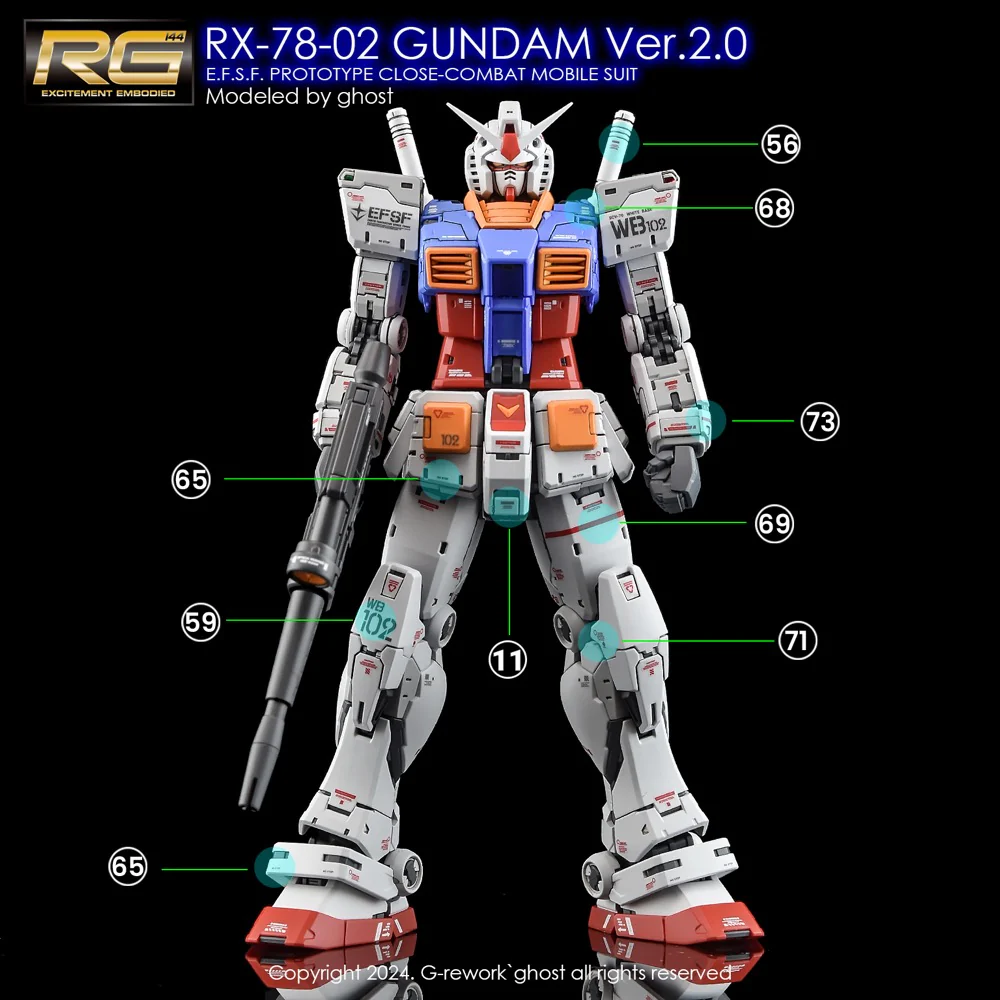 G-REWORK Decal RG40 RG RX-78-2 Gundam Ver 2.0 - Image 11
