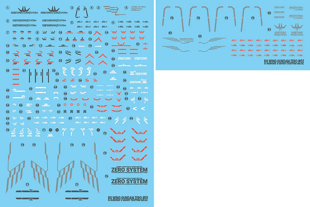 G-REWORK Decal RG43 RG Wing Gundam Zero - Image 2