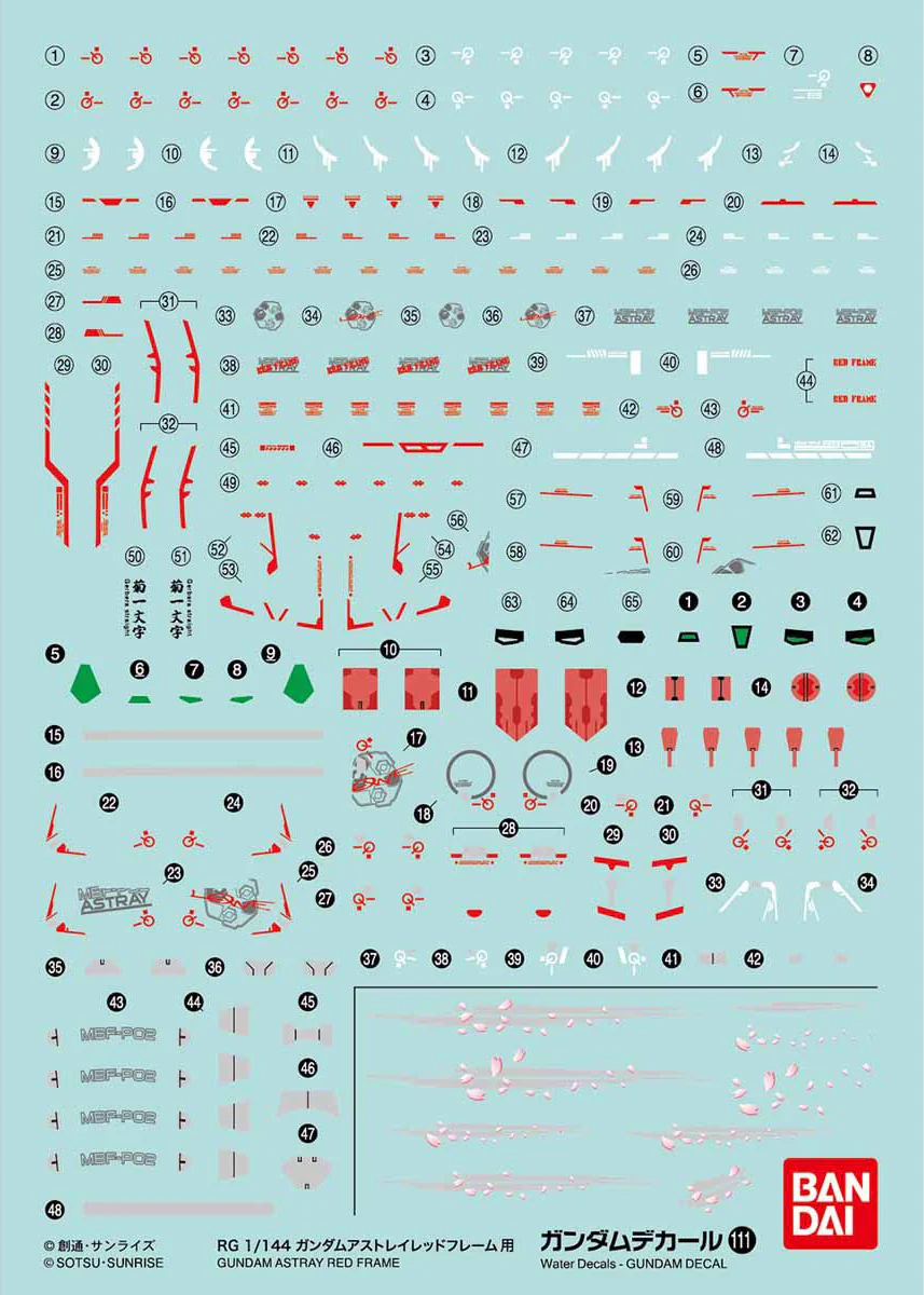 GD-111 RG Gundam Astray Red Frame Decal - Image 2