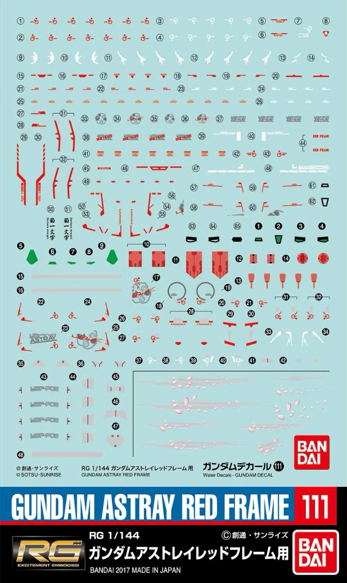 GD-111 RG Gundam Astray Red Frame Decal - Image 3