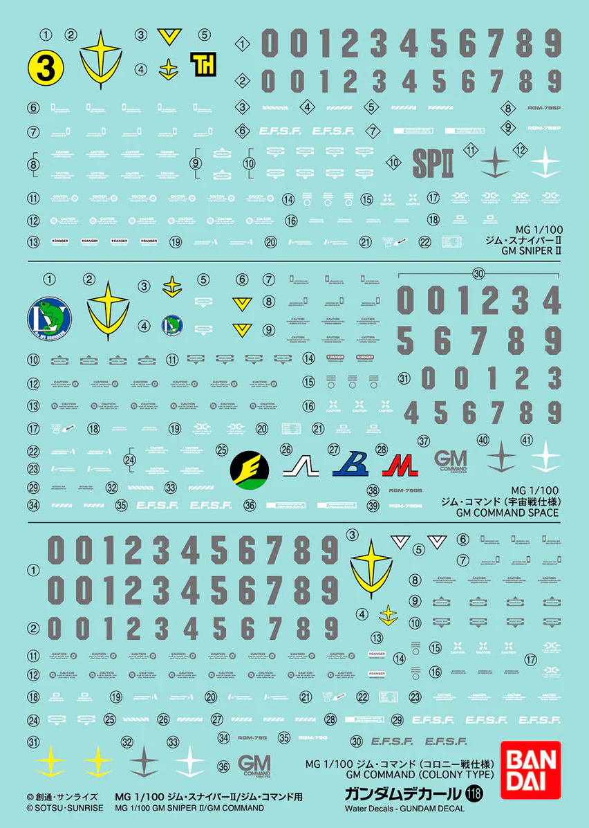 GD-118 MG GM Command / GM Sniper II Decal - Image 2