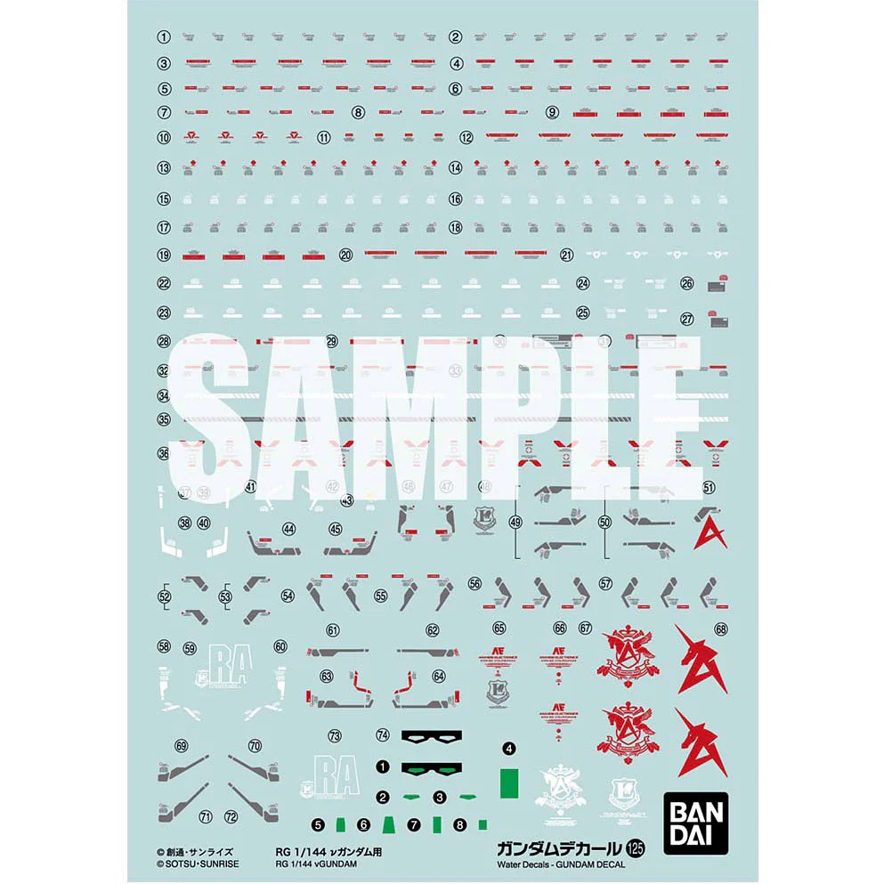 GD-125 RG Nu Gundam Decal