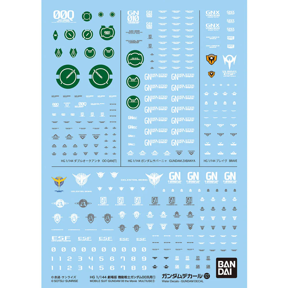 GD-127 Mobile Suit Gundam 00 The Movie 1 Decal