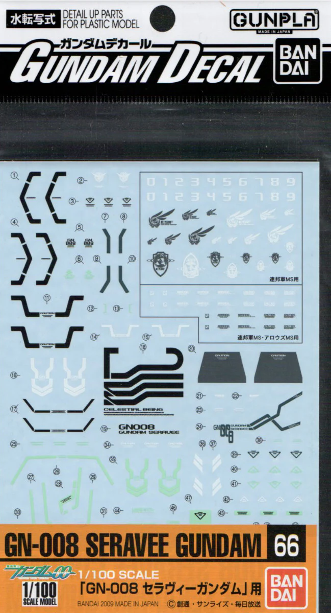 GD-66 1/100 Seravee Gundam Decal - Image 2