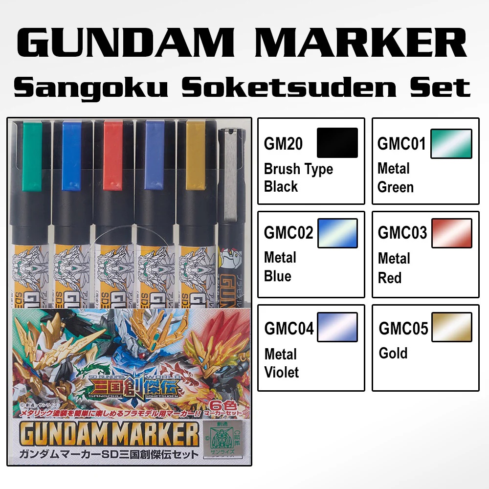 GMS100C Gundam Marker Sangoku Soketsuden Set (Set of 6)