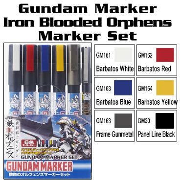 GMS123 Gundam Marker Iron Blooded Orphans Set (Set of 6)