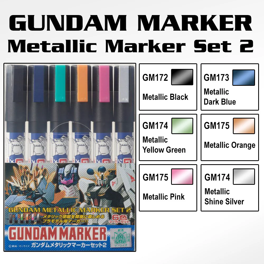 GMS125 Gundam Marker Metallic Set 2 (set of 6)