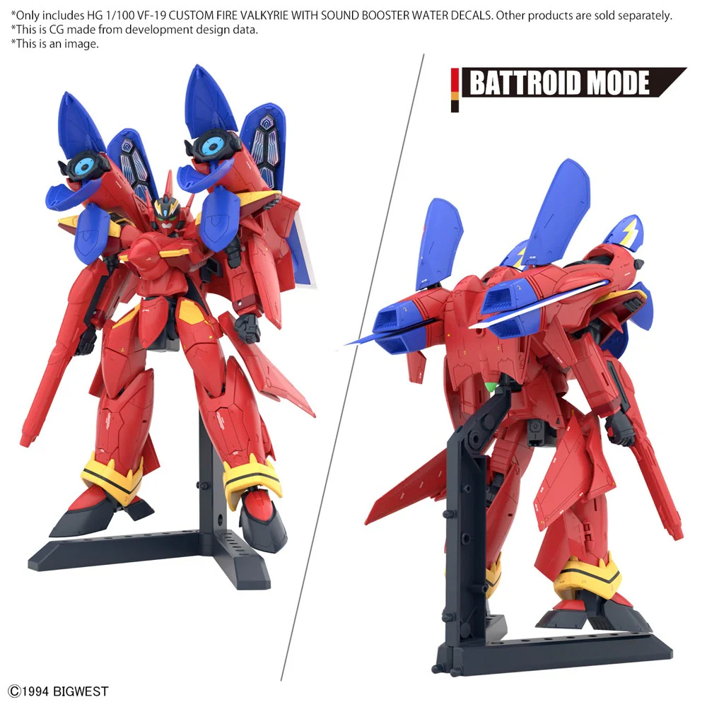 HG 1/100 VF-19 Custom Fire Valkyrie with Sound Booster Water Decals - Image 6