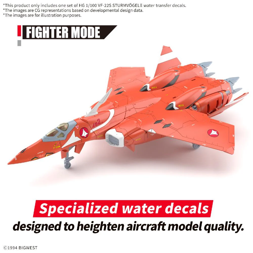 HG 1/100 VF-22S Sturmvogel II Water-slide Decal - Image 3
