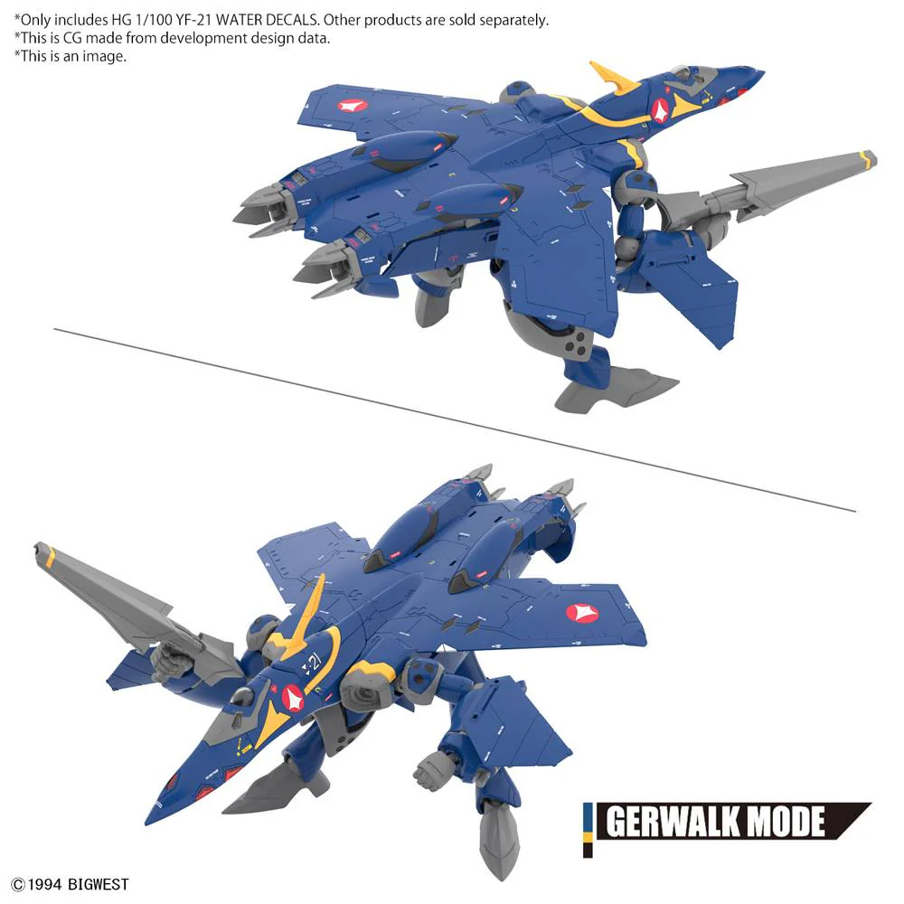 HG 1/100 YF-21 (Guld Goa Bowman Use) Water-Slide Decals - Image 7