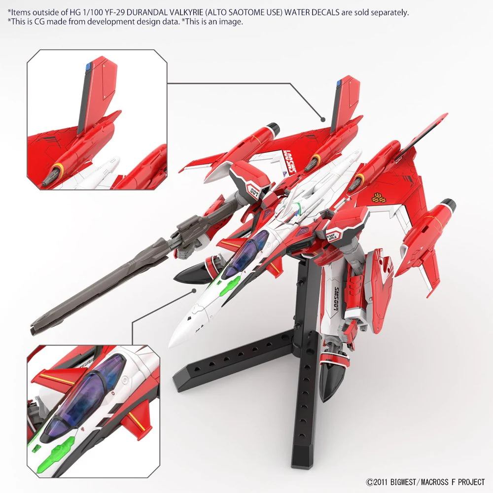 HG 1/100 YF-29 Durandal Valkyrie (Alto Saotome Use) Water-Slide Decals - Image 3