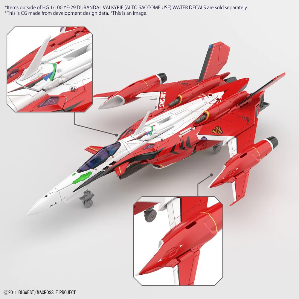 HG 1/100 YF-29 Durandal Valkyrie (Alto Saotome Use) Water-Slide Decals - Image 4
