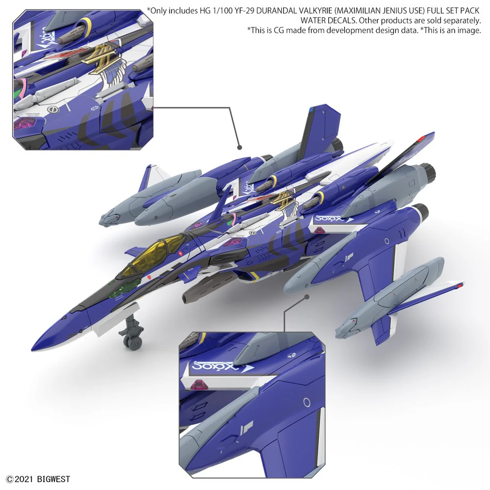 HG 1/100 YF-29 Durandal Valkyrie (Maximilian Jenius Use) Full Set Pack Water-slide Decal - Image 5