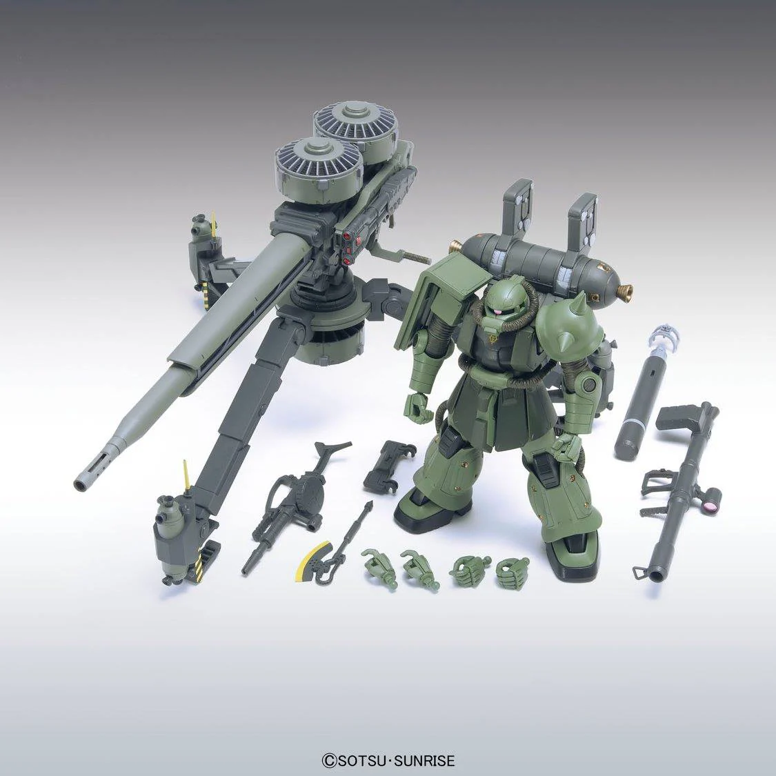 HG MS-06 Zaku II + Big Gun Set (Gundam Thunderbolt Anime Ver.) - Image 11