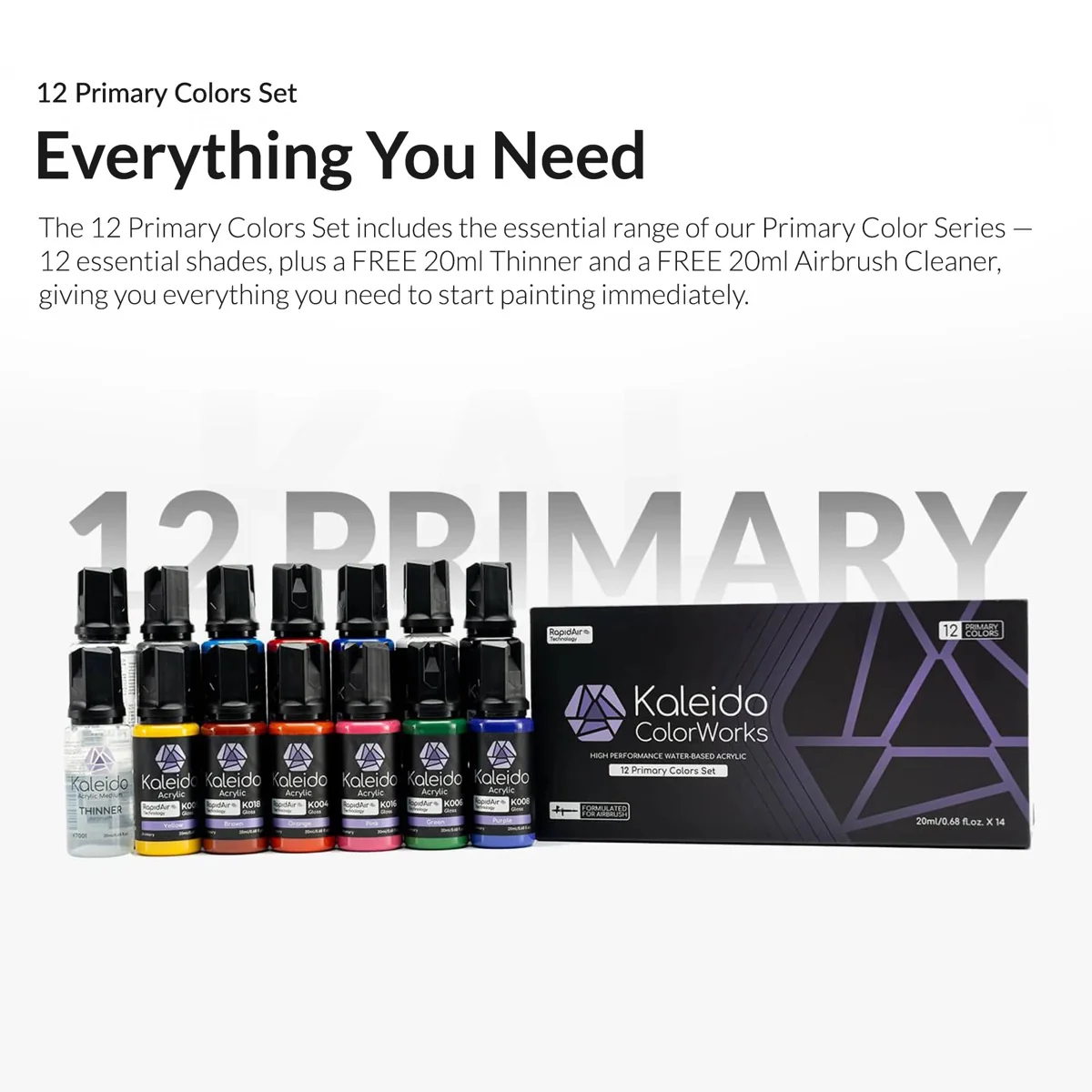 Kaleido ColorWorks 12 Color Primary Set Acrylic - Image 4