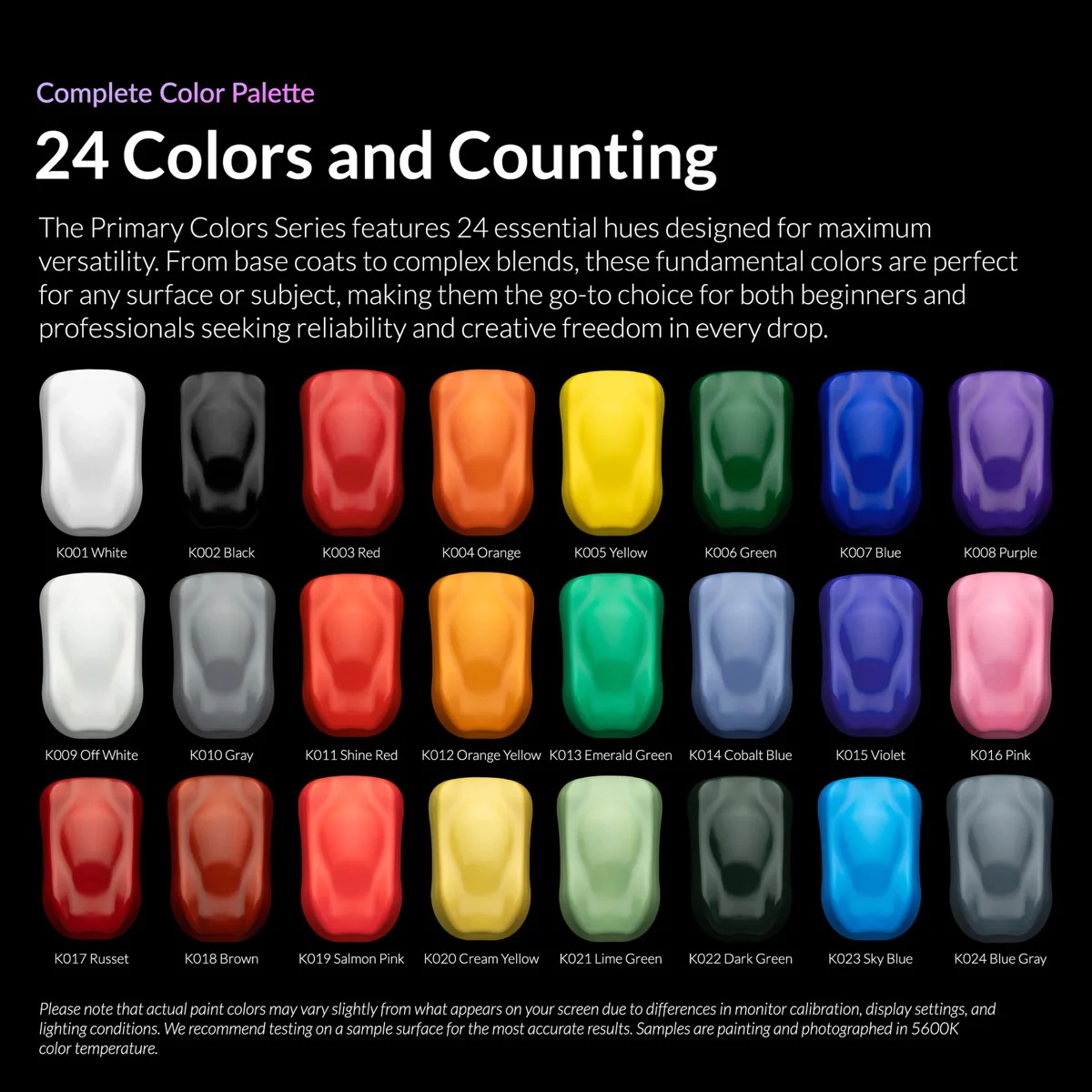 Kaleido ColorWorks Primary Colors Acrylic 20ml (Group) - Image 2