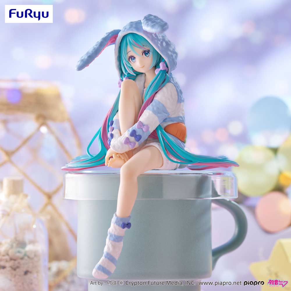 Noodle Stopper Figure: Hatsune Miku Rabbit Ear Hood Pajama Blue Color Ver. - Image 10